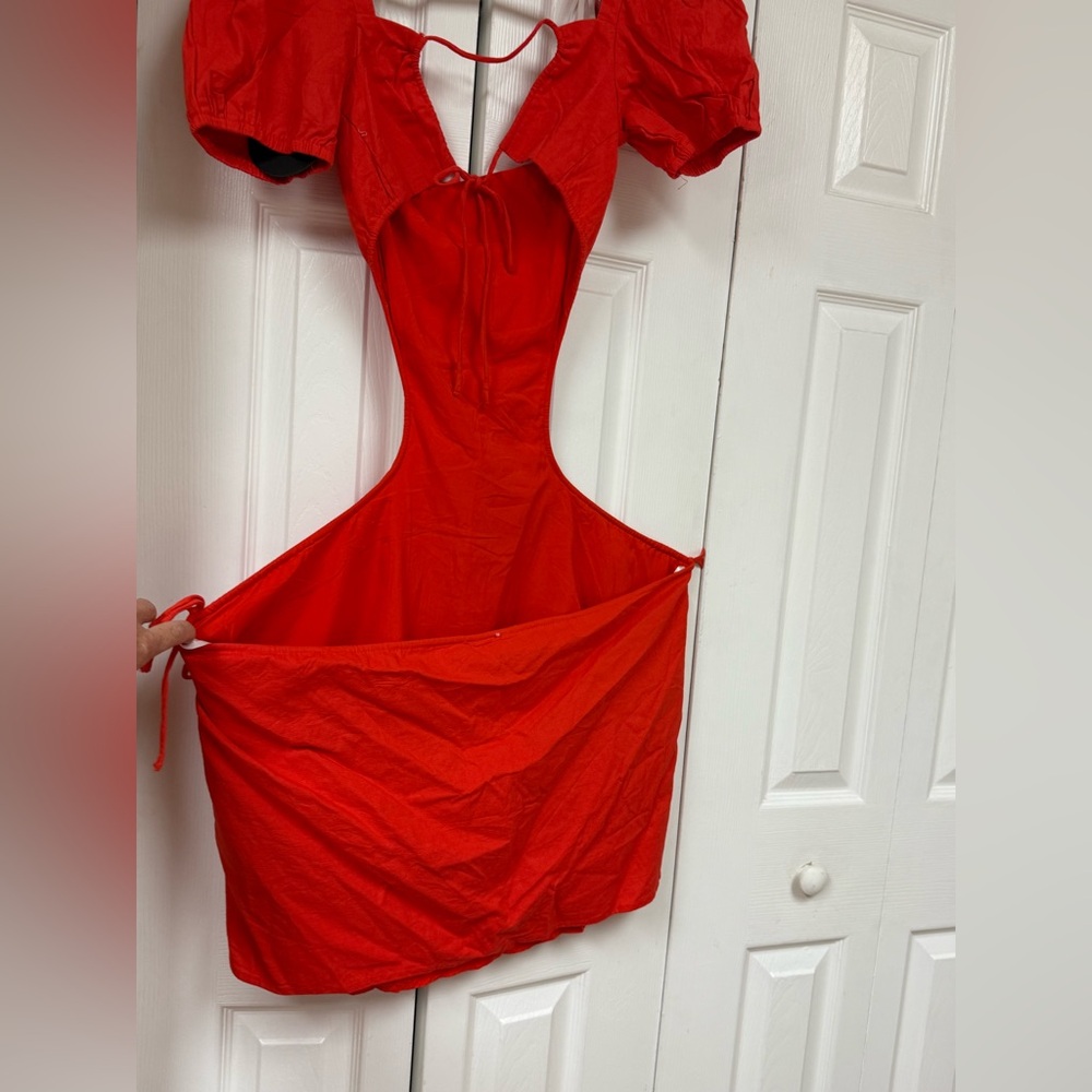White Fox Boutique Vibrant Red Backless Dress